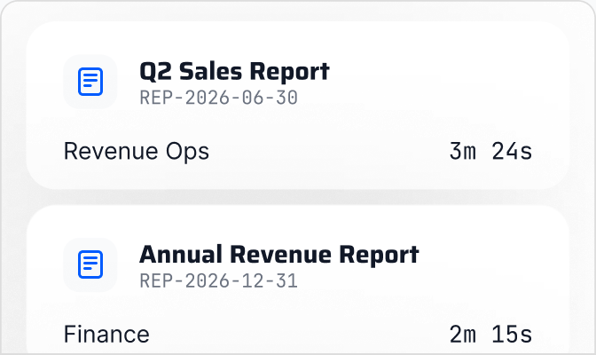 Reporting & Insights — Reporting dashboard mockup
