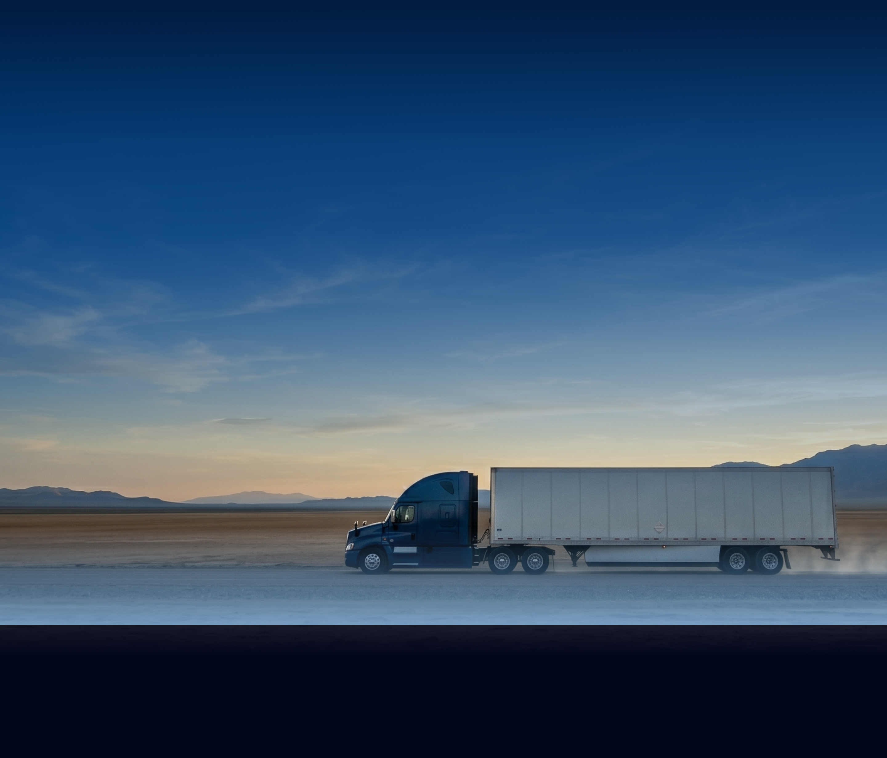 Semi-truck driving on a highway